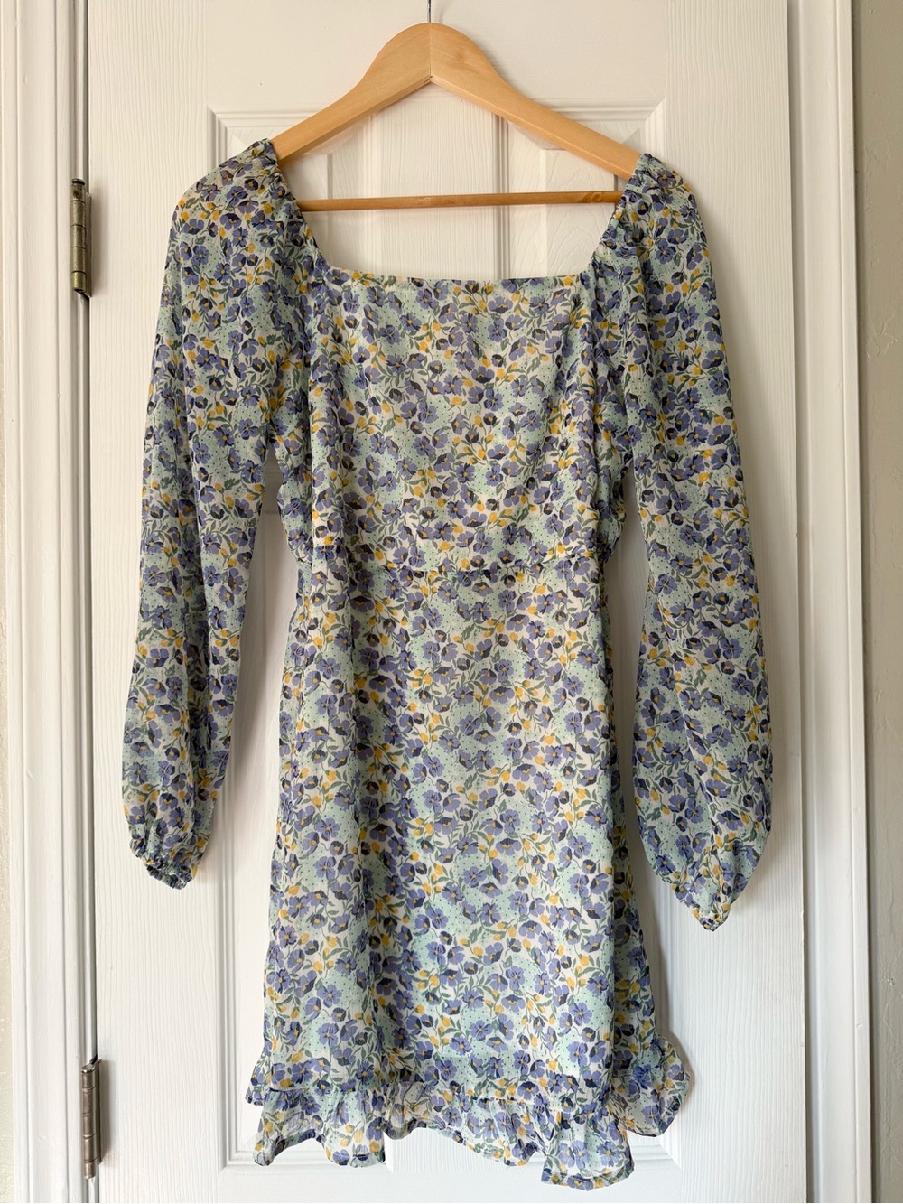 Boutique Floral Mini Dress - Blue/Yellow - Picture 1 of 7